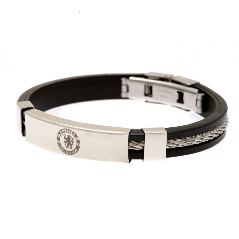Chelsea FC Silver Inlay Silicone Bracelet - Buy  at GiftMasters.co.uk