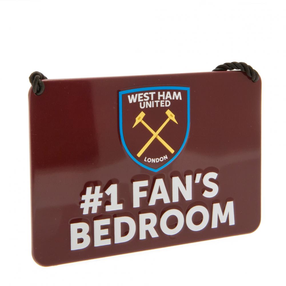 West Ham United FC Bedroom Sign No1 Fan - Buy  at GiftMasters.co.uk