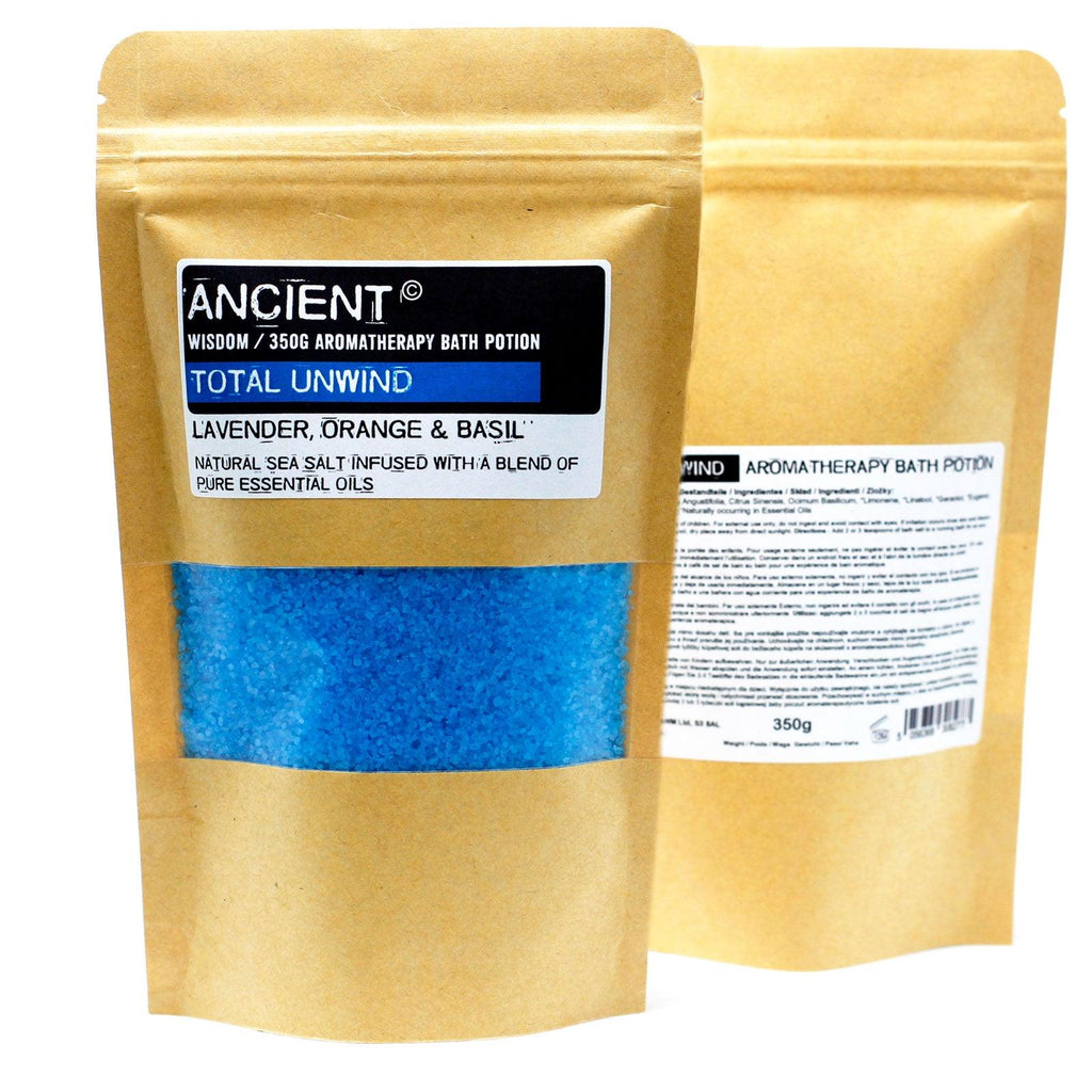 Aromatherapy Bath Potion in Kraft Bag 350g - Total Unwind - Buy 0.35 at GiftMasters.co.uk
