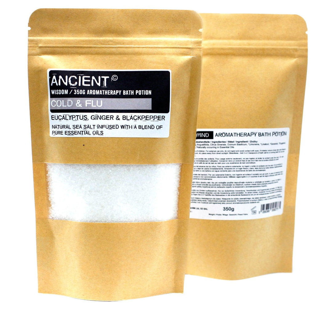 Aromatherapy Bath Potion in Kraft Bag 350g - Colds & Flu - Buy 0.35 at GiftMasters.co.uk