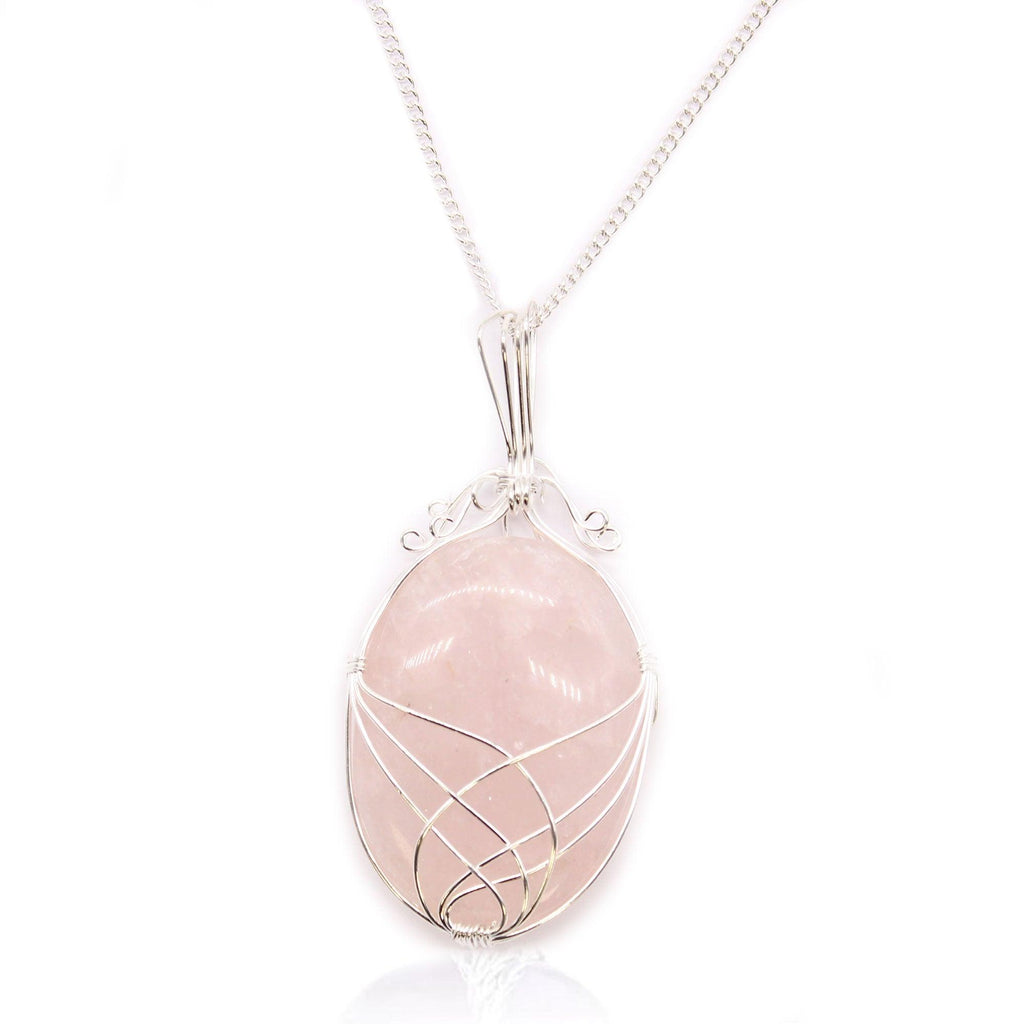 Swirl Wrapped Gemstone Necklace - Rose Quartz - Buy 0.03 at GiftMasters.co.uk