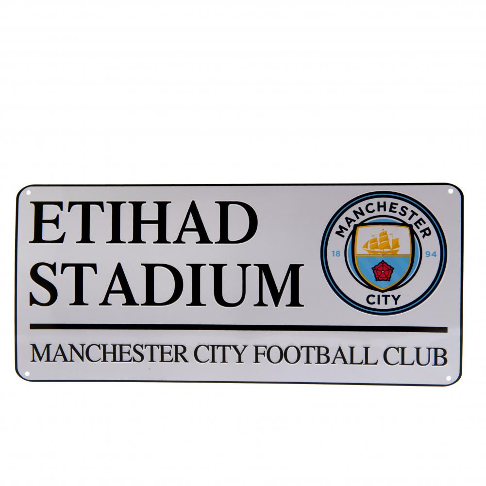 Manchester City FC White Street Sign - Buy  at GiftMasters.co.uk