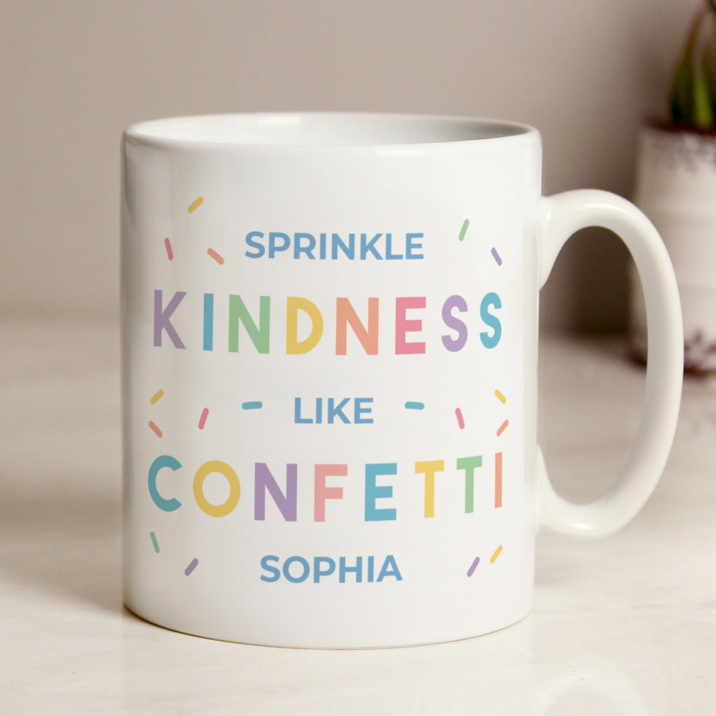 Personalised Kindness Like Confetti Mug - Buy Mugs at GiftMasters.co.uk