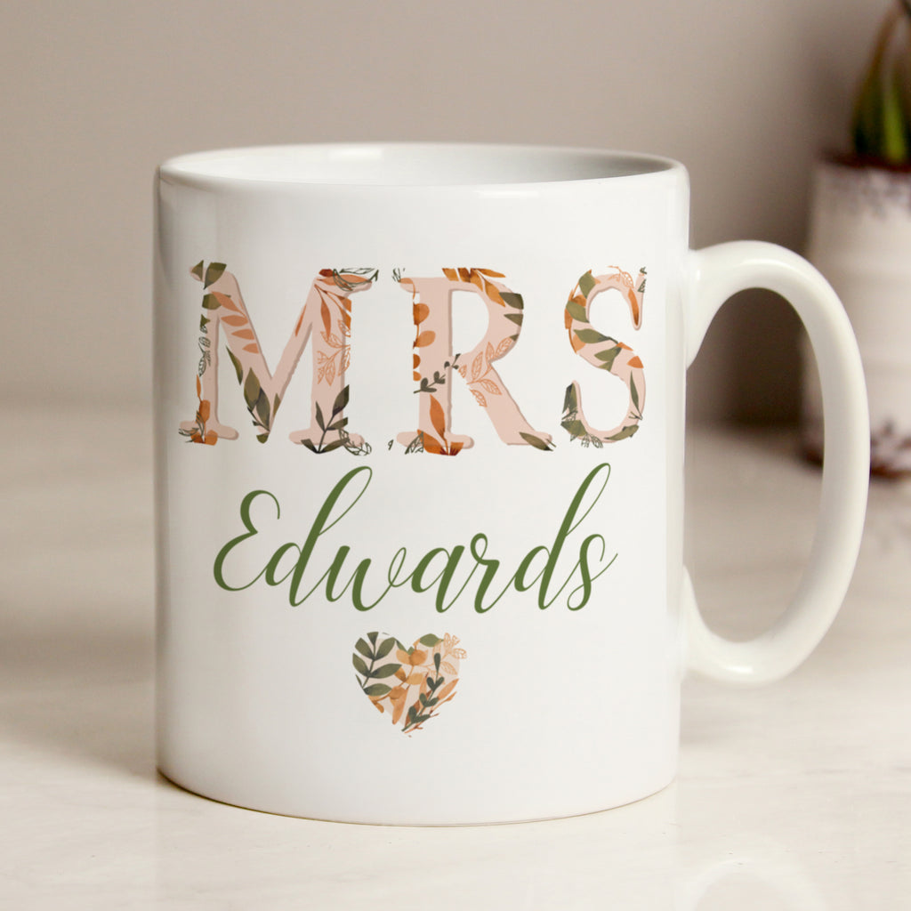 Personalised Mrs Autumnal Mug - Buy Mugs at GiftMasters.co.uk