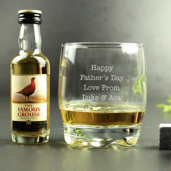 Personalised Free Text Tumbler and Grouse Miniature Set