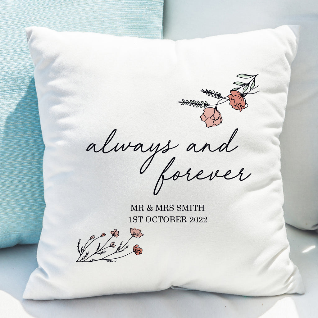 Personalised Always and Forever Cushion - Buy Textiles at GiftMasters.co.uk