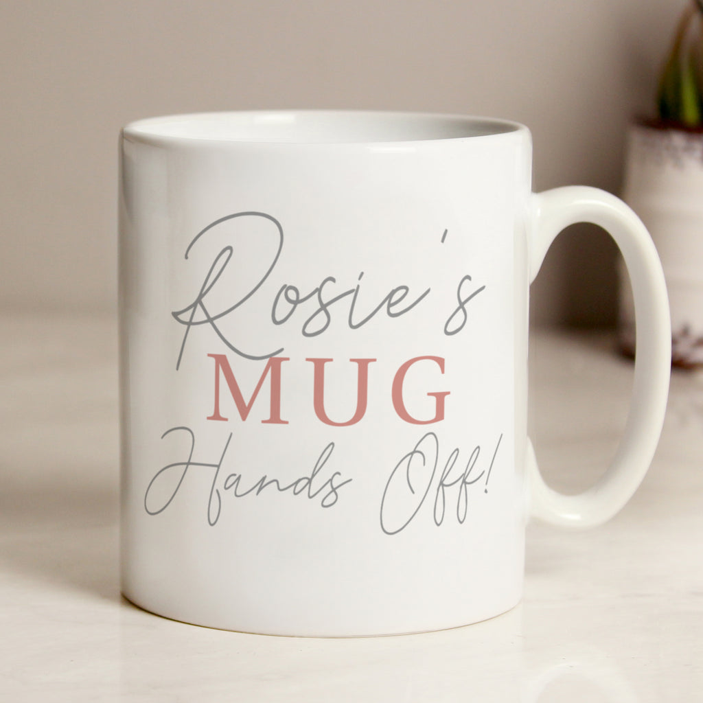 Personalised Grey & Blush Mug - Buy Mugs at GiftMasters.co.uk