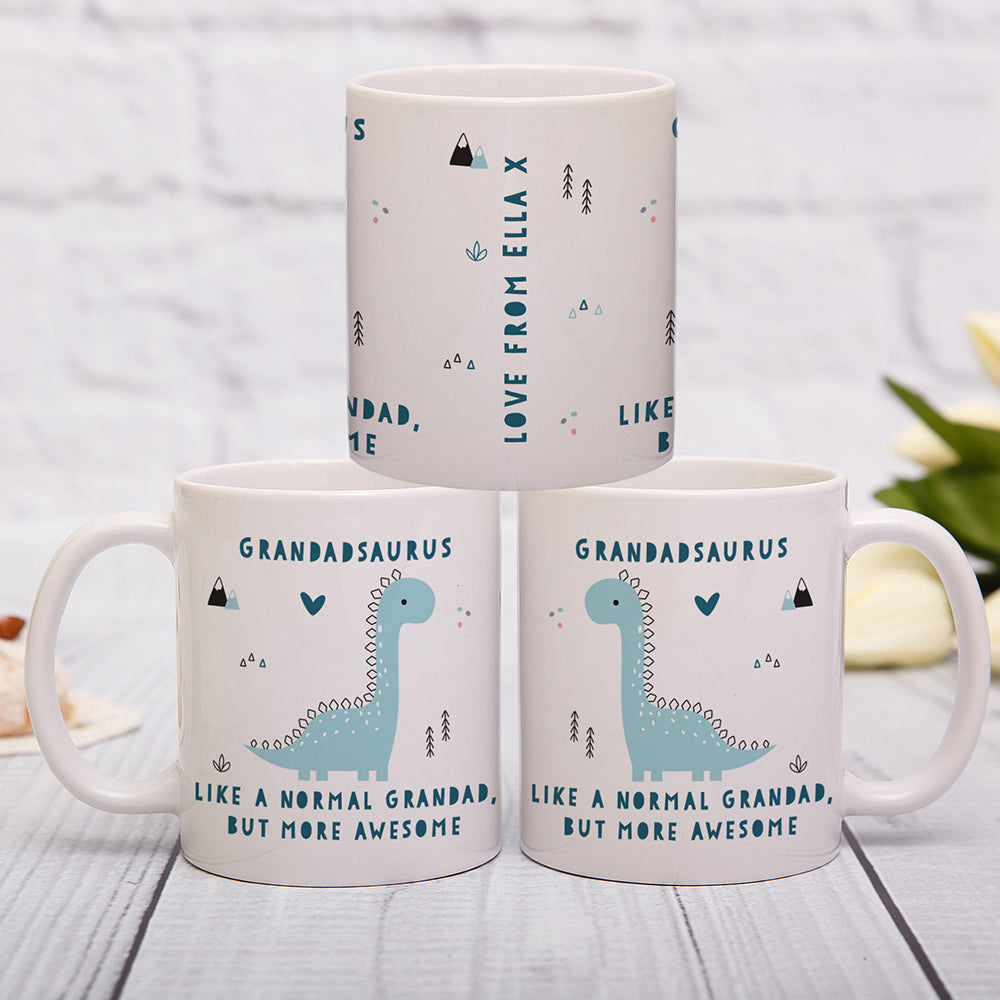 Personalised More Awesome Blue Dinosaur Mug - Buy Mugs at GiftMasters.co.uk