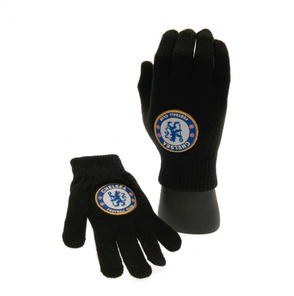 Chelsea FC Knitted Gloves Junior - Buy Gloves & Scarves at GiftMasters.co.uk