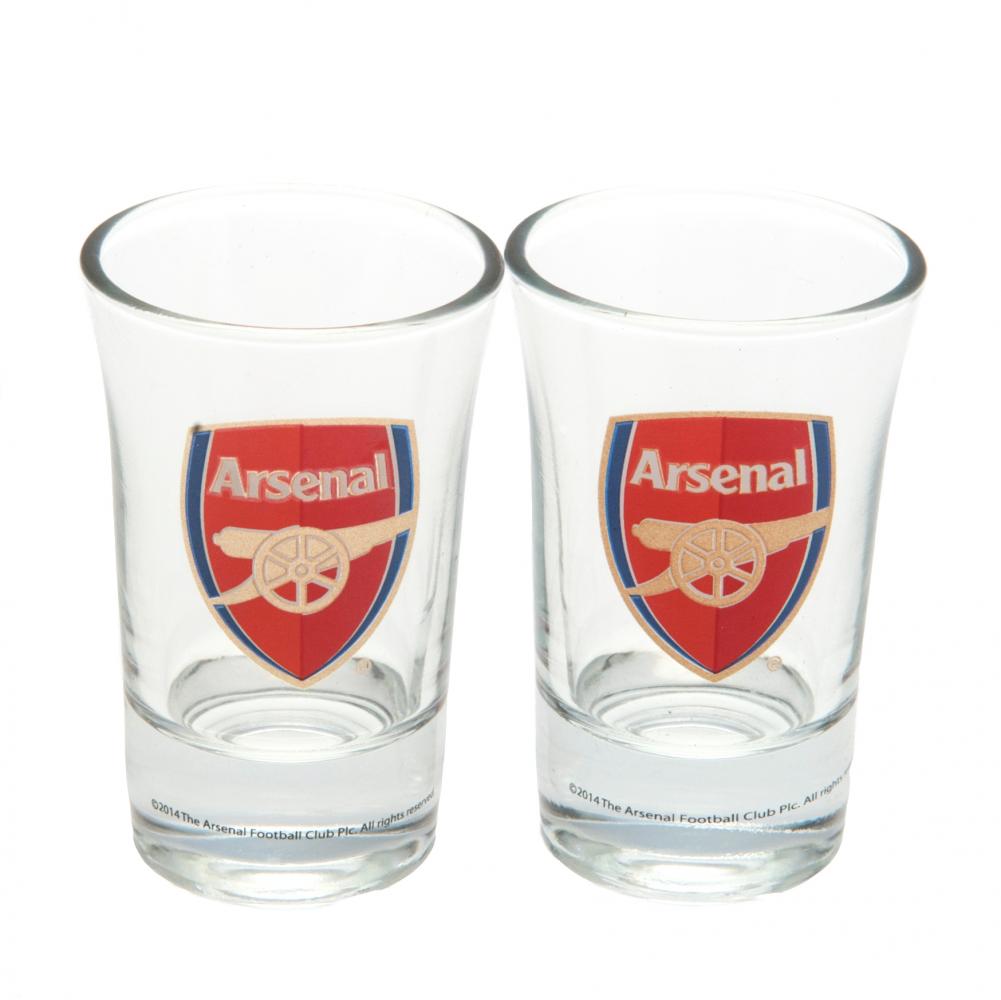 Arsenal FC 2pk Shot Glass Set - Buy Shot Glasses at GiftMasters.co.uk
