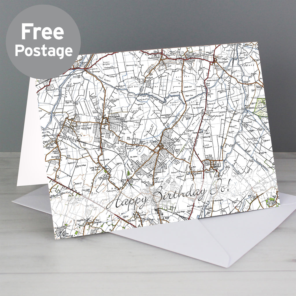 Personalised 1945 - 1948 New Popular Map Card - Buy Greetings Cards at GiftMasters.co.uk