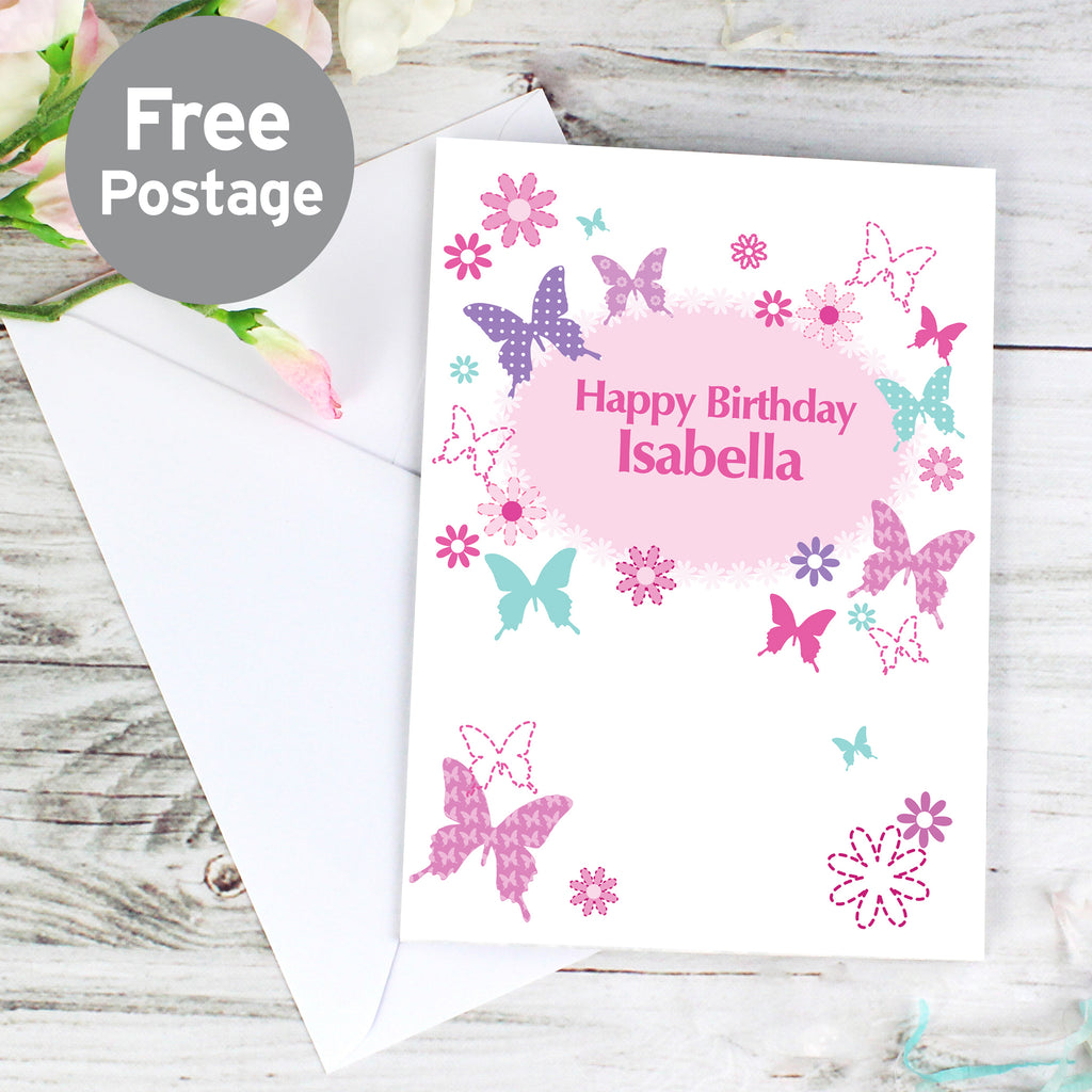 Personalised Butterfly Card - Buy Greetings Cards at GiftMasters.co.uk