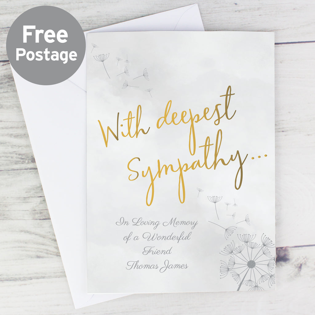 Personalised Deepest Sympathy Card - Buy Greetings Cards at GiftMasters.co.uk