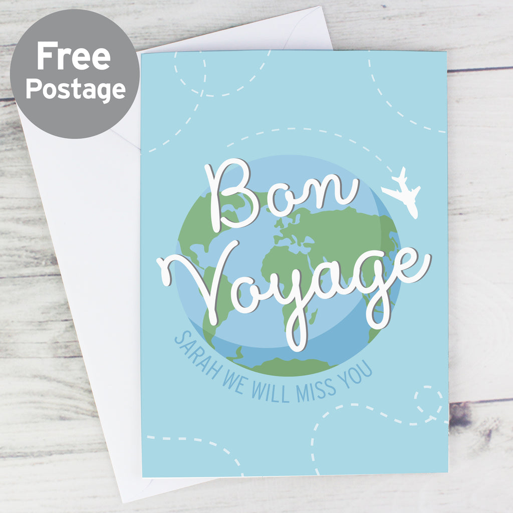 Personalised Bon Voyage Card - Buy Greetings Cards at GiftMasters.co.uk