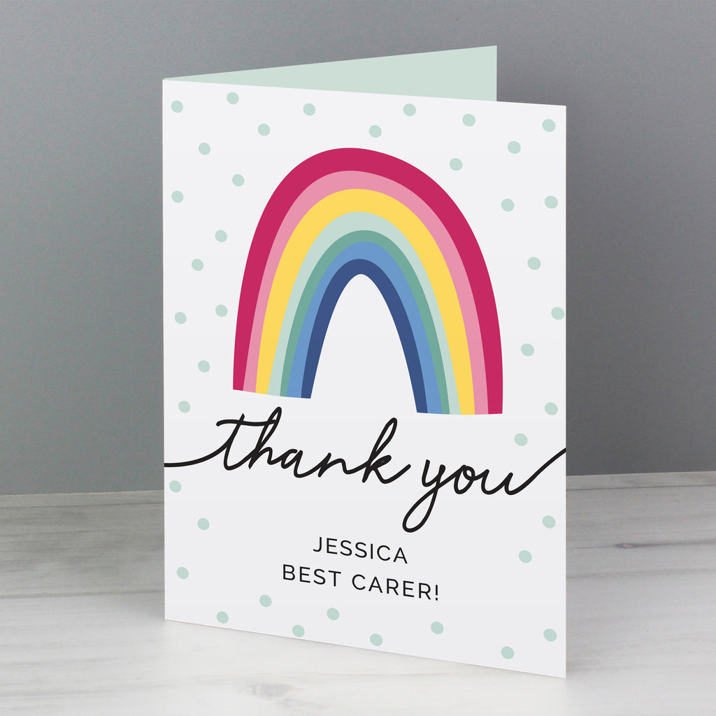 Personalised Rainbow Thank You Card - Buy Greetings Cards at GiftMasters.co.uk