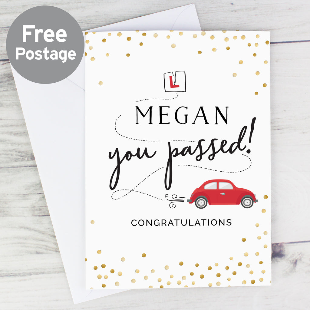 Personalised Passed Driving Test Card - Buy Greetings Cards at GiftMasters.co.uk