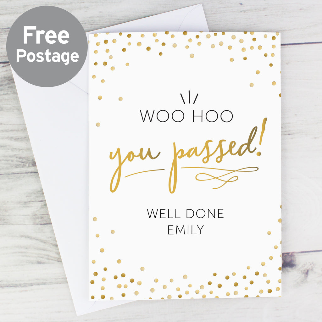 Personalised You Passed! Card - Buy Greetings Cards at GiftMasters.co.uk
