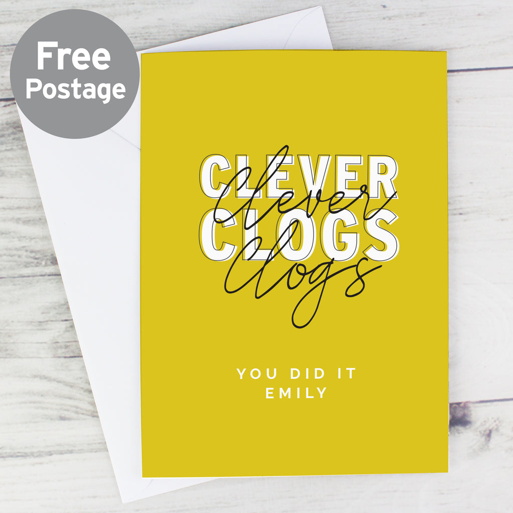 Personalised Clever Clogs Card - Buy Greetings Cards at GiftMasters.co.uk