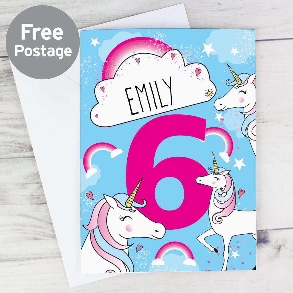 Personalised Unicorn Birthday Card - Buy Greetings Cards at GiftMasters.co.uk