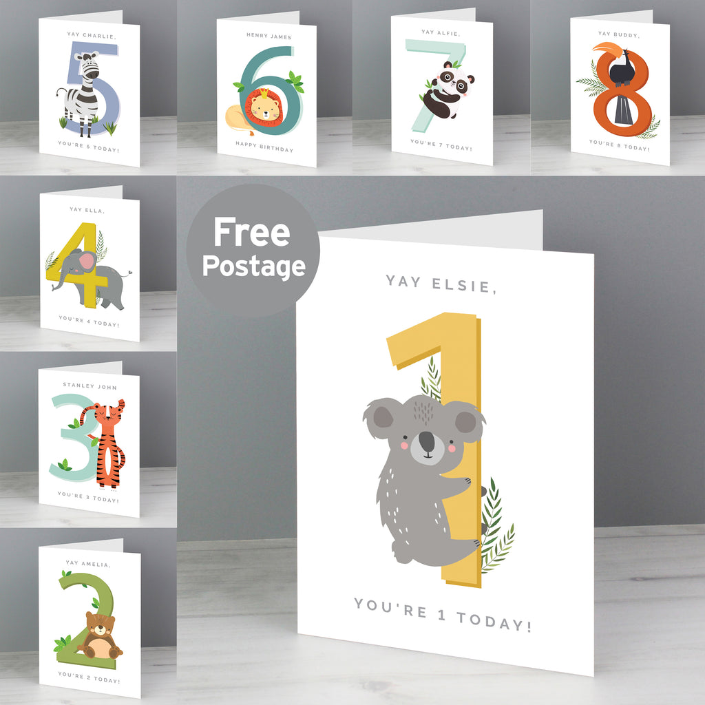 Personalised Animal Birthday Card - Buy Greetings Cards at GiftMasters.co.uk