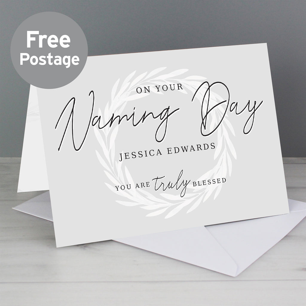 Personalised Truly Blessed Naming Day Card - Buy Greetings Cards at GiftMasters.co.uk