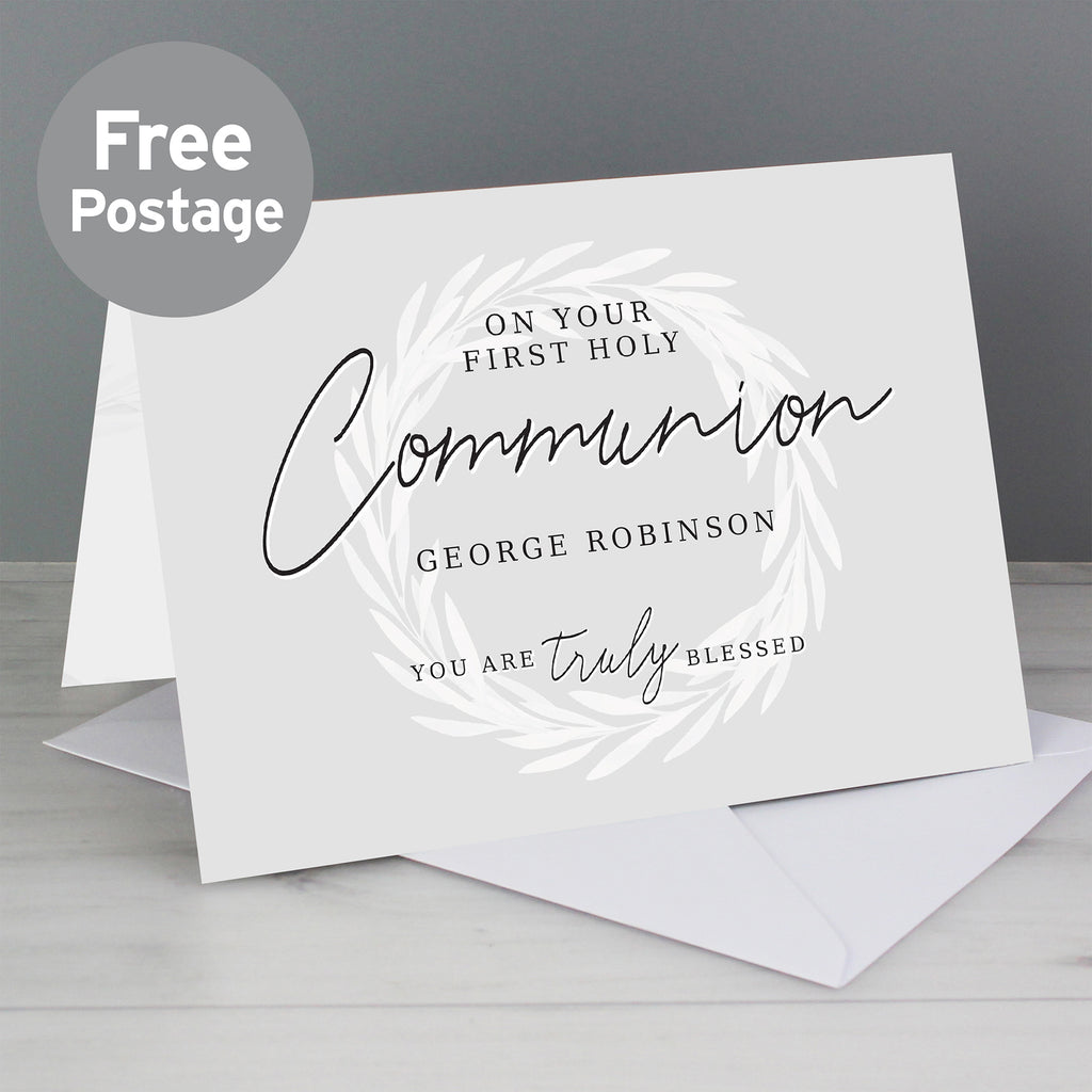 Personalised Truly Blessed First Holy Communion Card - Buy Greetings Cards at GiftMasters.co.uk