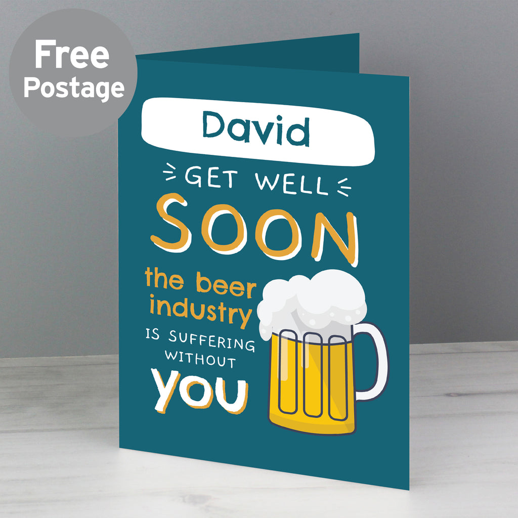 Personalised Get Well Soon Card - Buy Greetings Cards at GiftMasters.co.uk