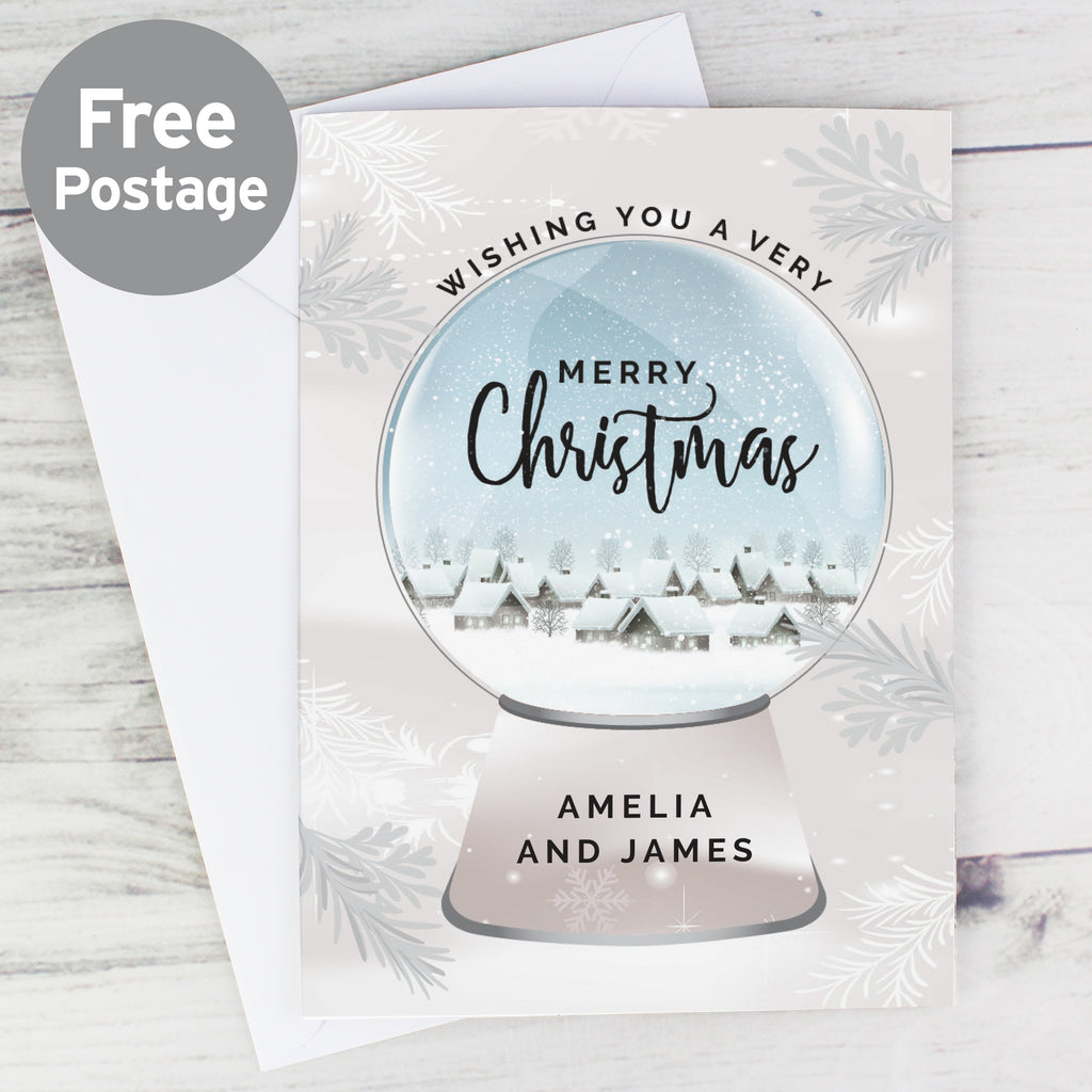 Personalised Christmas Snow Globe Card - Buy Greetings Cards at GiftMasters.co.uk