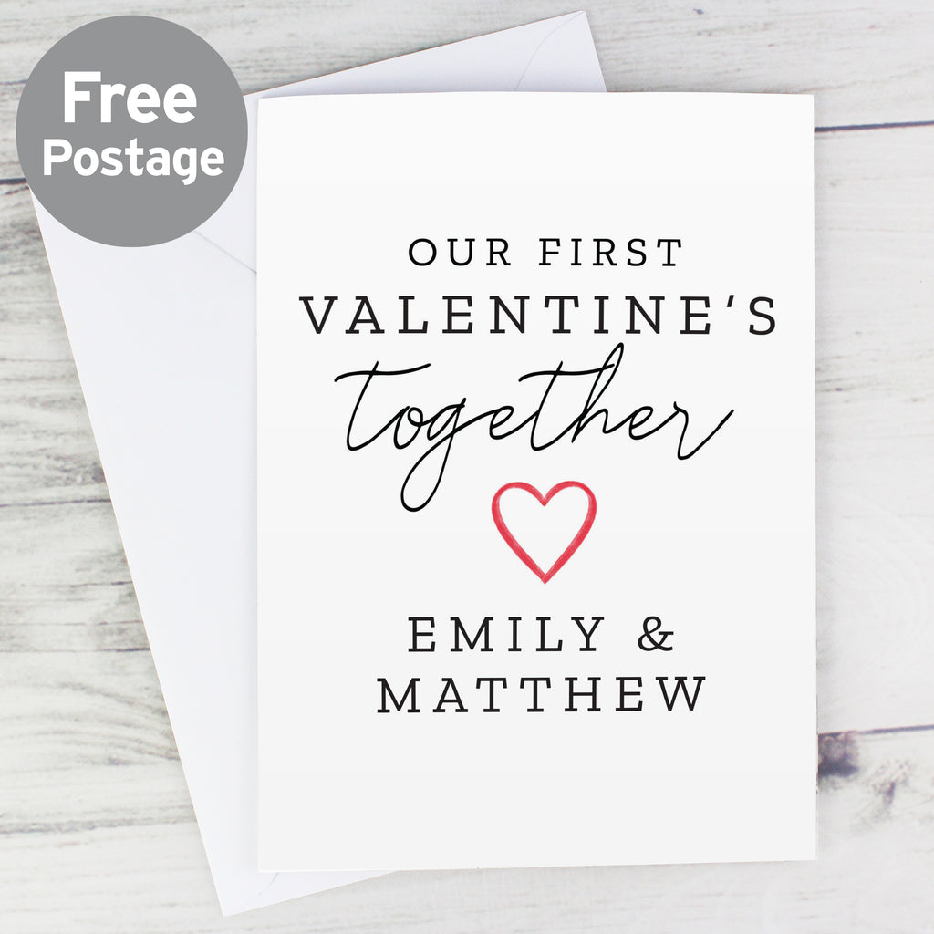 Personalised Our 1st Valentine's Day Card - Buy Greetings Cards at GiftMasters.co.uk