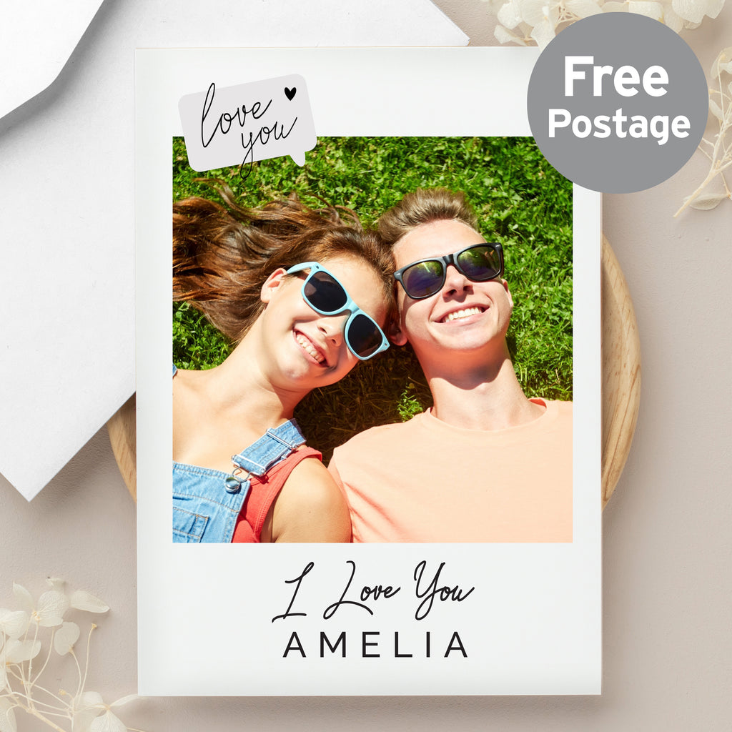 Personalised Love You Photo Upload Greeting Card - Buy Photo Upload Products at GiftMasters.co.uk