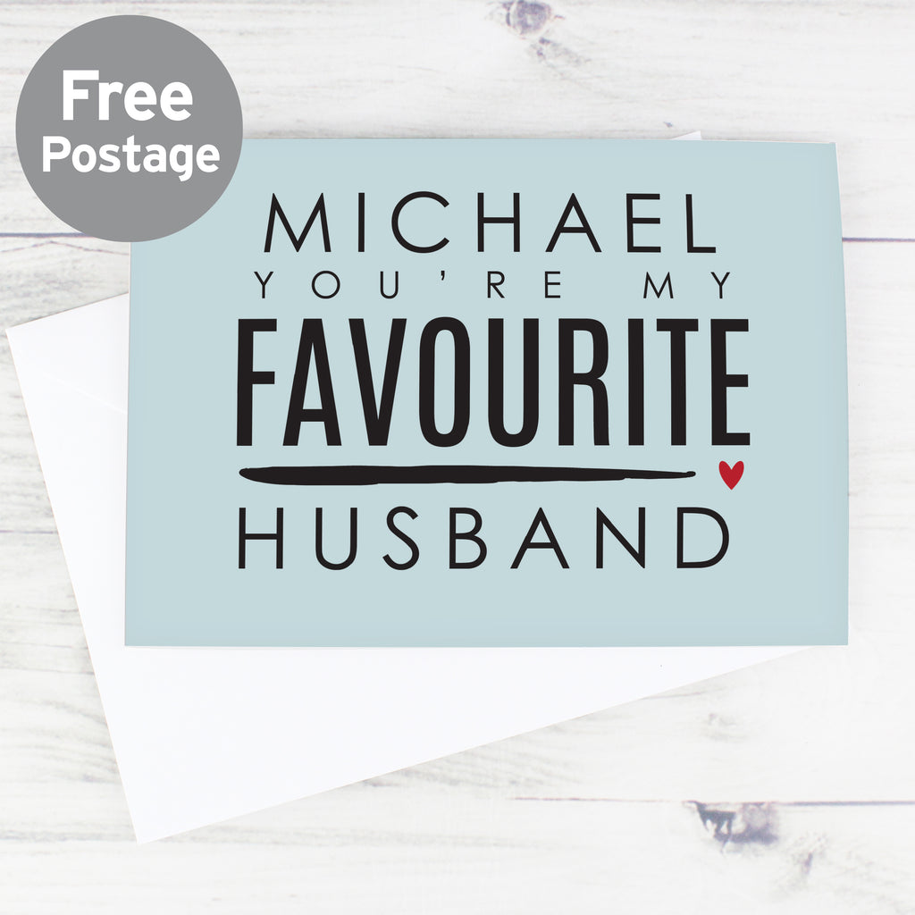 Personalised You're My Favourite Husband Card - Buy Greetings Cards at GiftMasters.co.uk