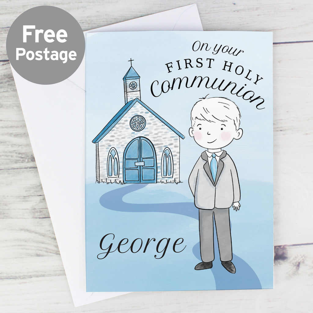 Personalised Boys First Holy Communion Card - Buy Greetings Cards at GiftMasters.co.uk