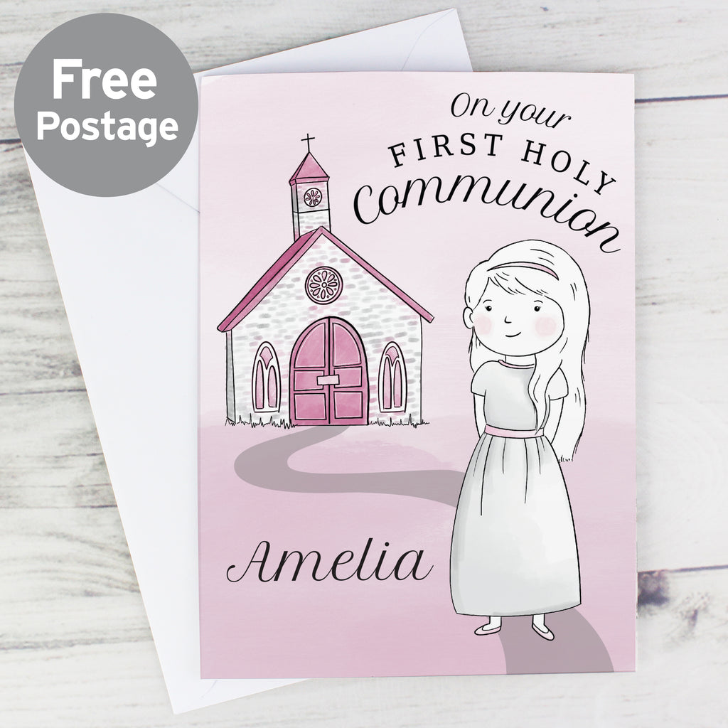 Personalised Girls First Holy Communion Card - Buy Greetings Cards at GiftMasters.co.uk