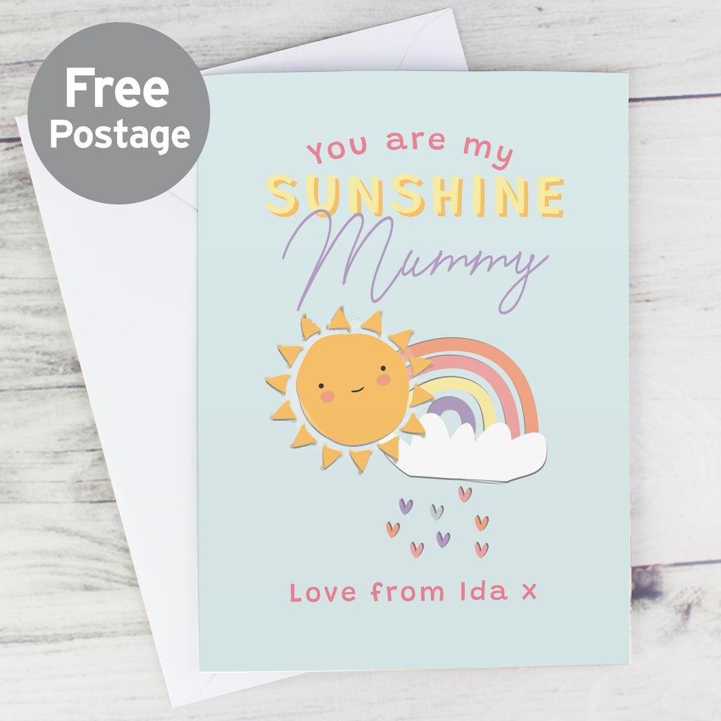Personalised You Are My Sunshine Card - Buy Greetings Cards at GiftMasters.co.uk
