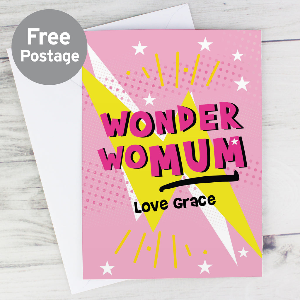 Personalised Wonder WoMum Card - Buy Greetings Cards at GiftMasters.co.uk