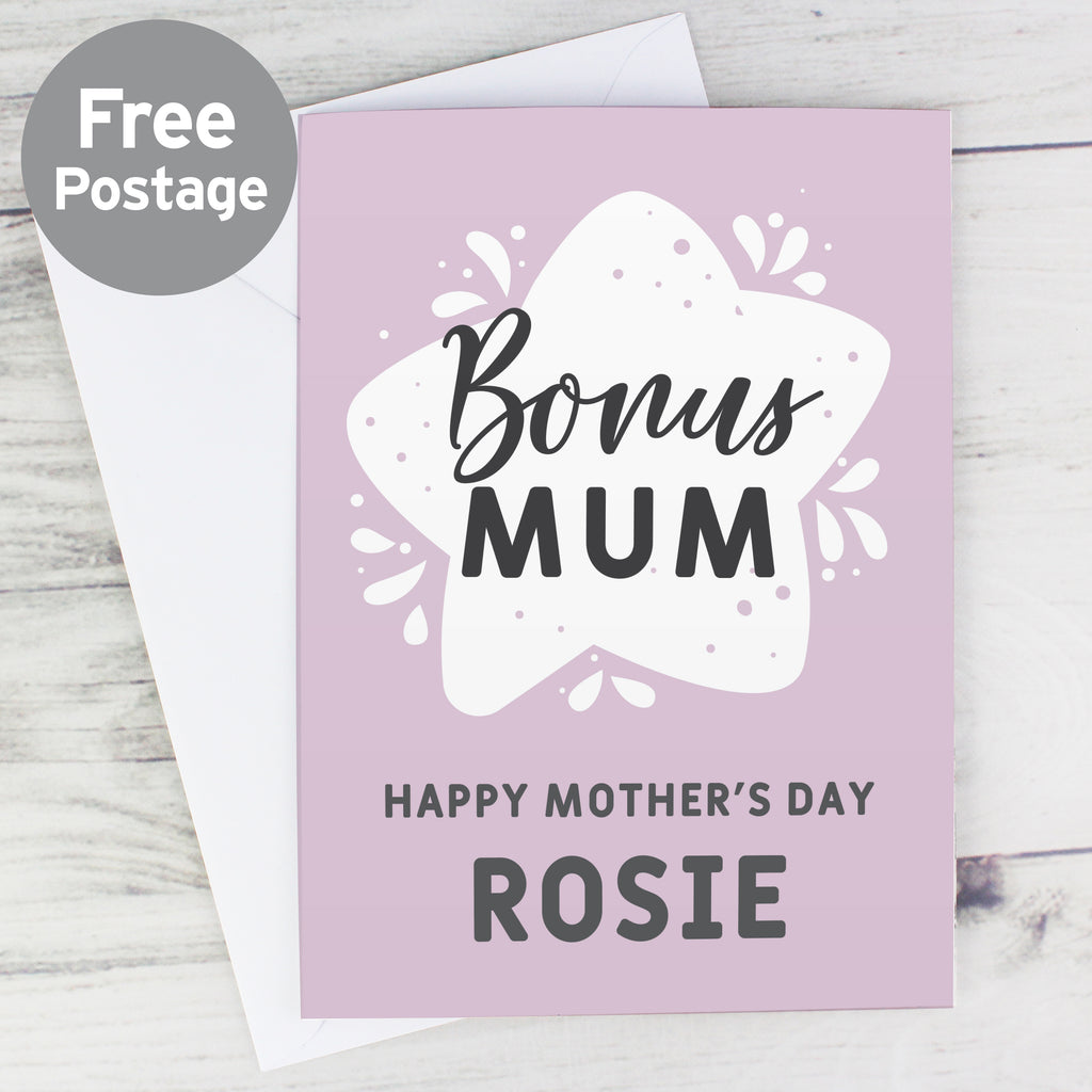 Personalised To My Bonus Mum Card - Buy Greetings Cards at GiftMasters.co.uk