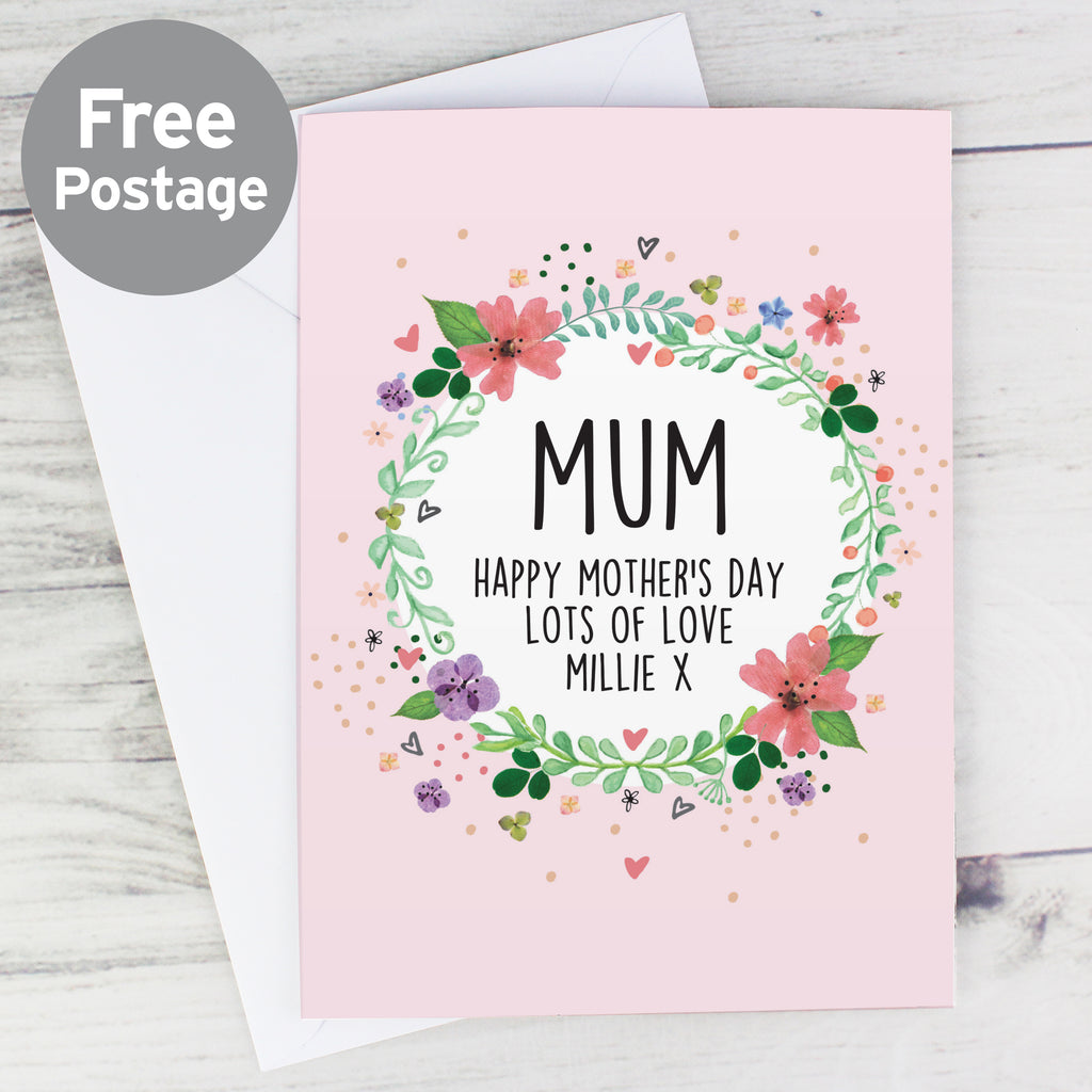 Personalised Floral Card - Buy Greetings Cards at GiftMasters.co.uk