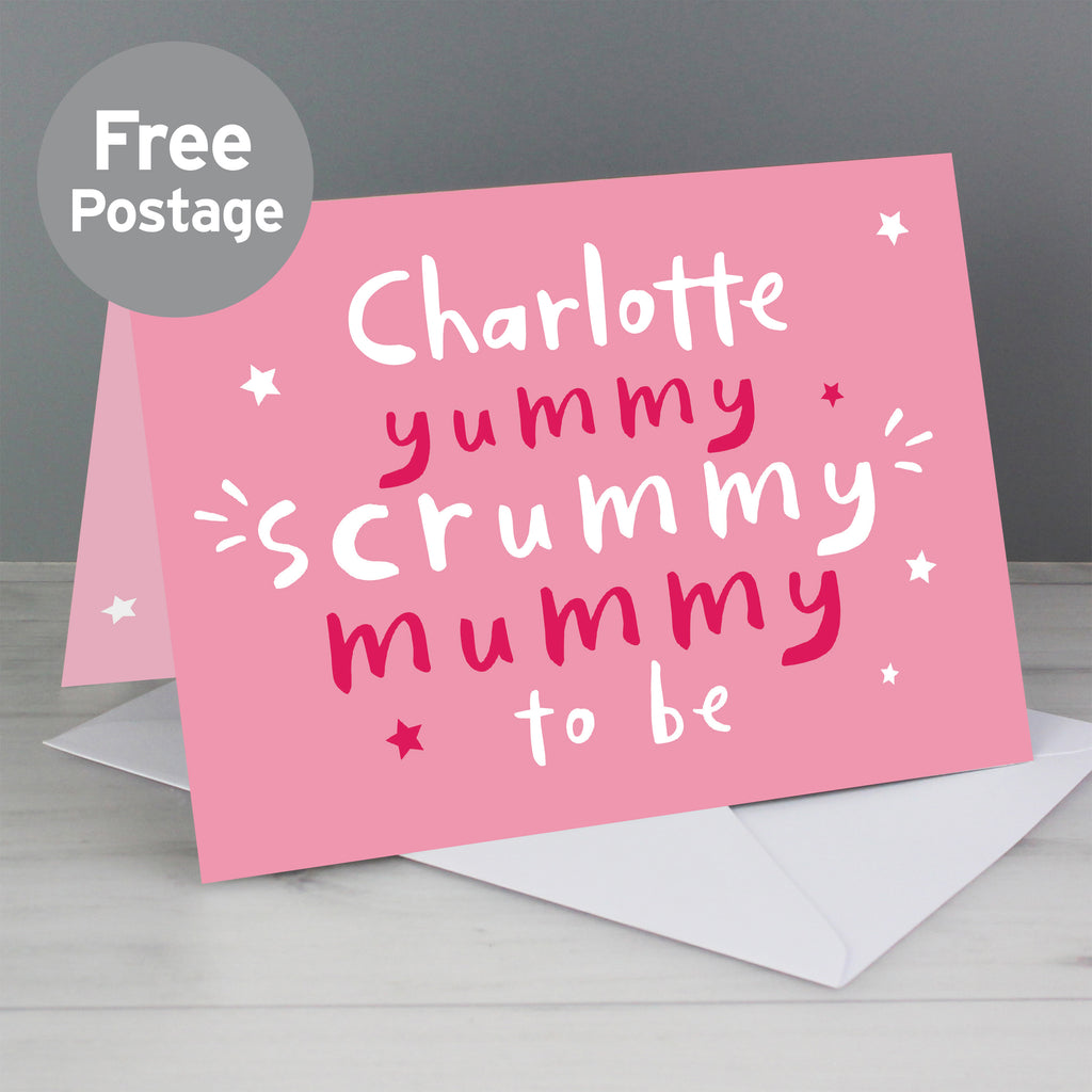 Personalised Yummy Scrummy Mummy To Be Card - Buy Greetings Cards at GiftMasters.co.uk
