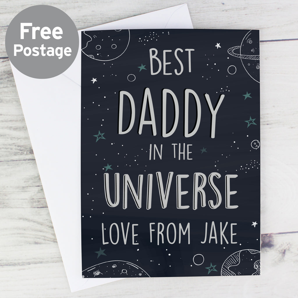 Personalised Best... In The Universe Card - Buy Greetings Cards at GiftMasters.co.uk