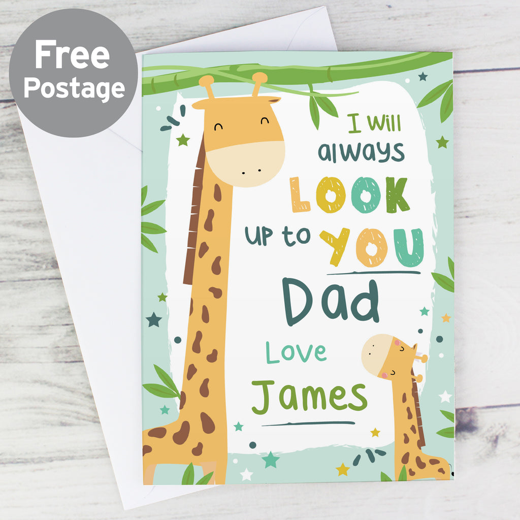 Personalised Look Up To You Giraffe Card - Buy Greetings Cards at GiftMasters.co.uk