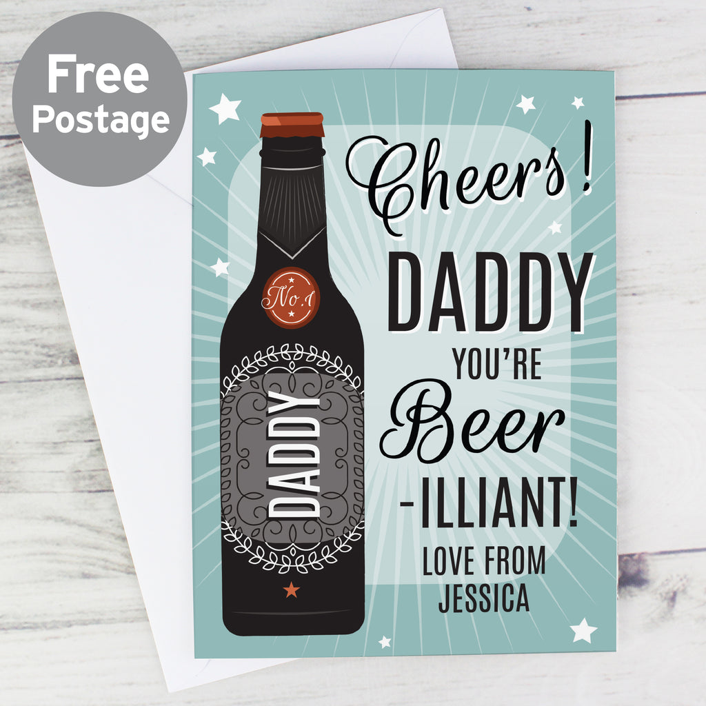 Personalised Beer-illiant Card - Buy Greetings Cards at GiftMasters.co.uk