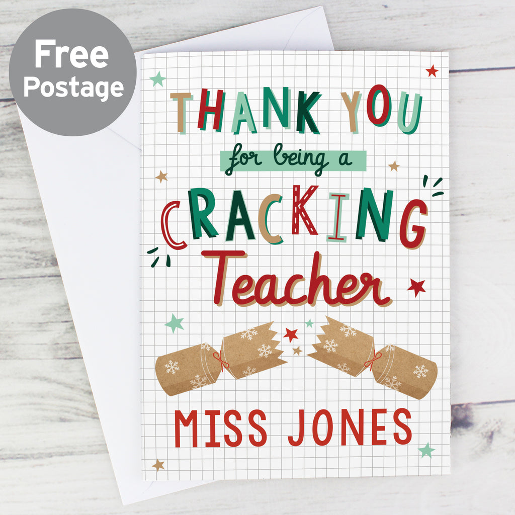 Personalised Cracking Teacher Card - Buy Greetings Cards at GiftMasters.co.uk