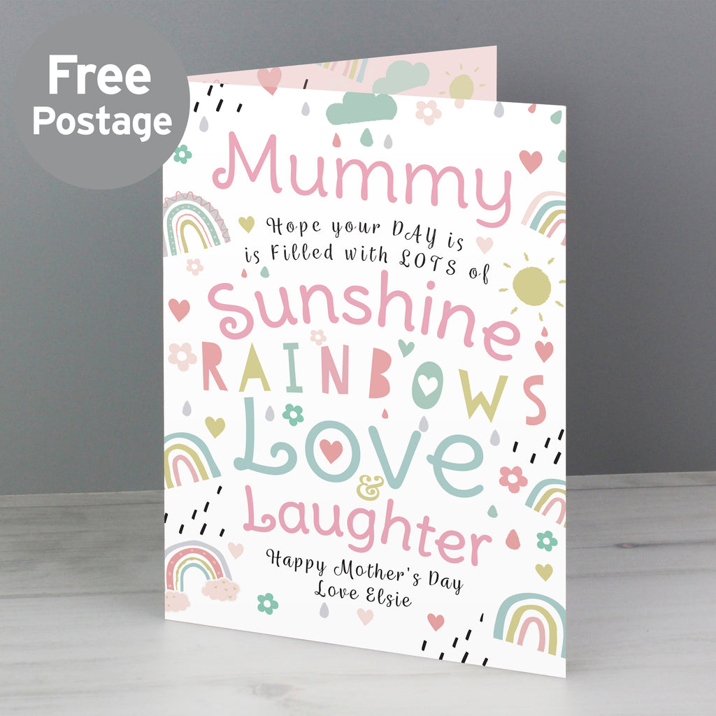 Personalised Rainbows & Sunshine Card - Buy Greetings Cards at GiftMasters.co.uk