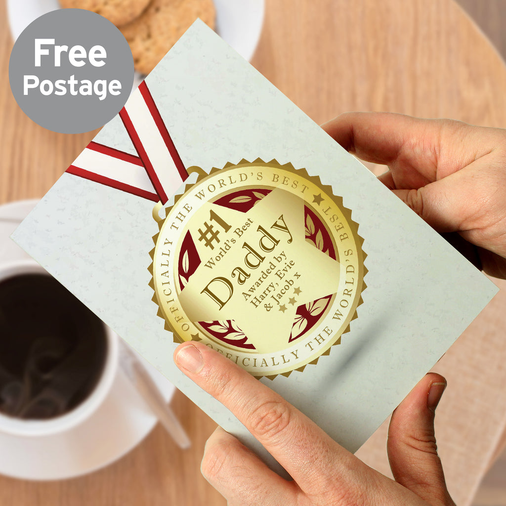 Personalised Number 1 Medal Card - Buy Greetings Cards at GiftMasters.co.uk