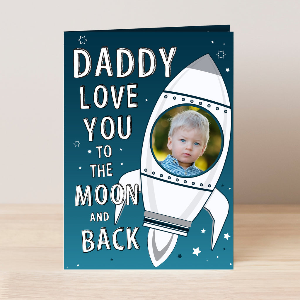 Personalised Moon & Back Photo Upload Card - Buy Greetings Cards at GiftMasters.co.uk