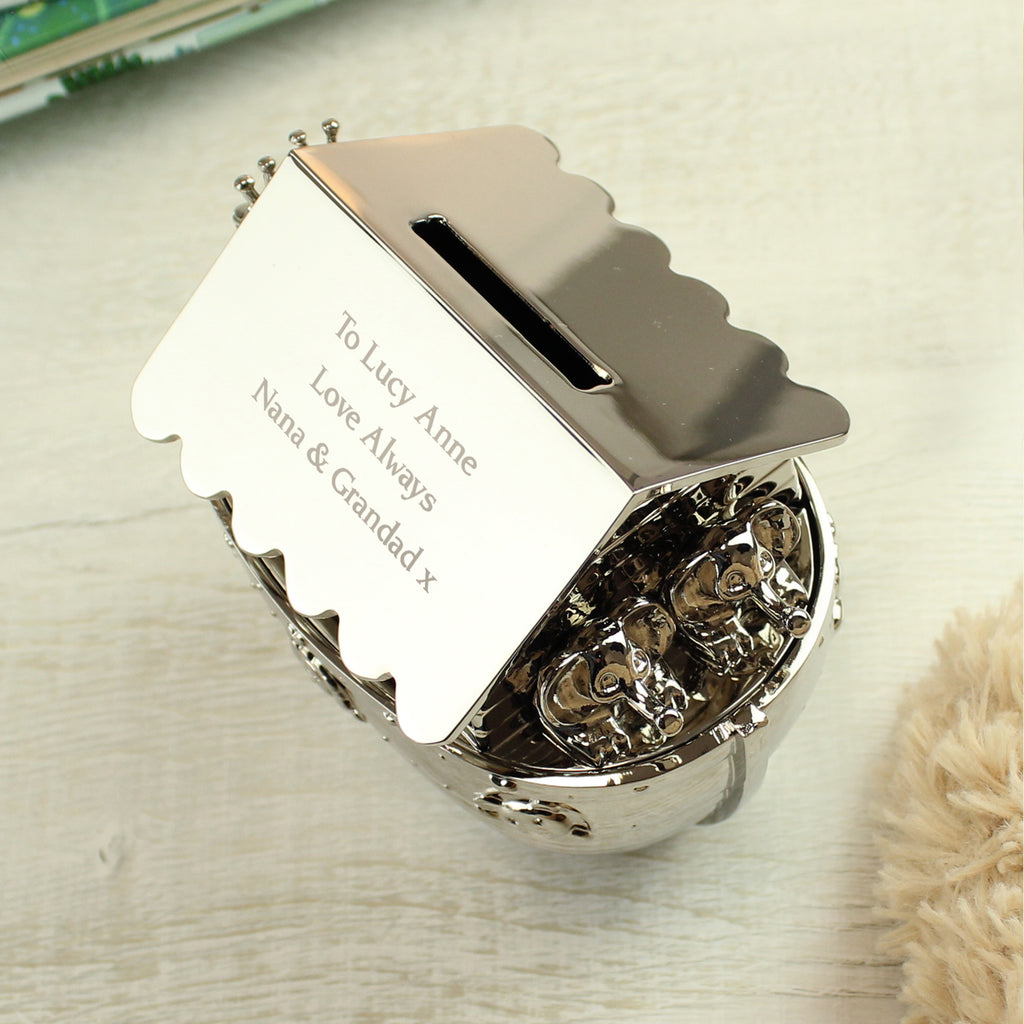 Personalised Silver Noahs Ark Money Box - Buy Money Boxes at GiftMasters.co.uk