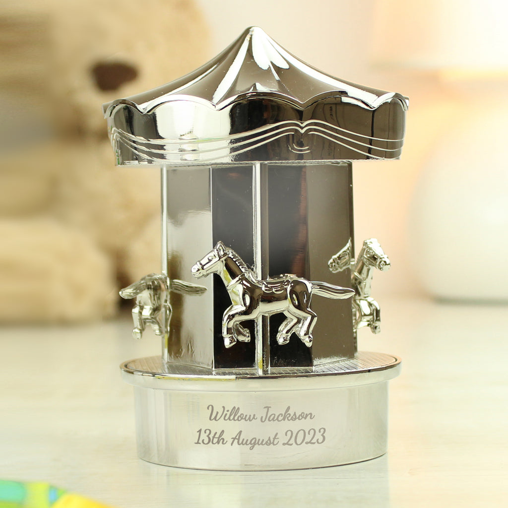 Personalised Carousel Money Box - Buy Money Boxes at GiftMasters.co.uk