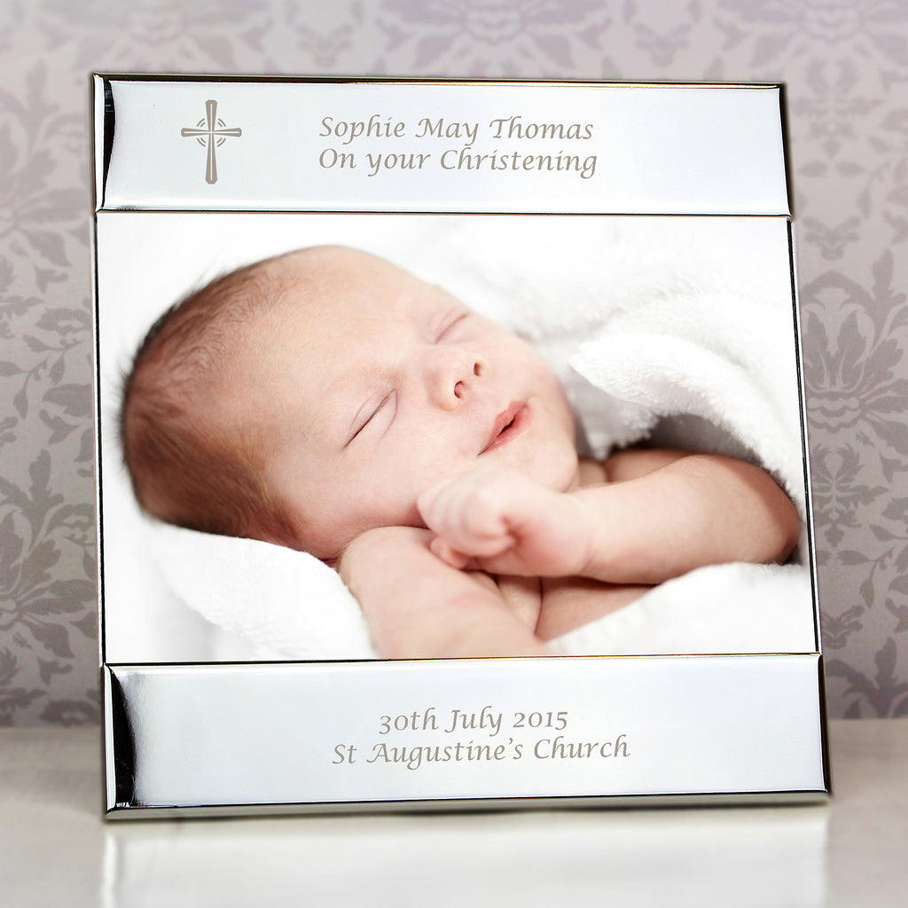 Personalised Silver Cross 6x4 Photo Frame - Buy Photo Frames, Albums and Guestbooks at GiftMasters.co.uk