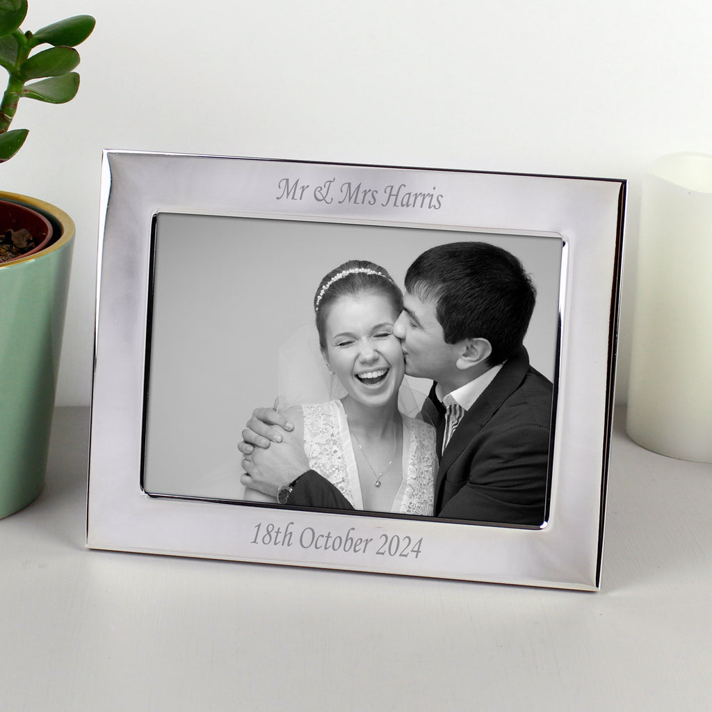Personalised Silver Plated 6x4 Landscape Photo Frame - Buy Photo Frames, Albums and Guestbooks at GiftMasters.co.uk