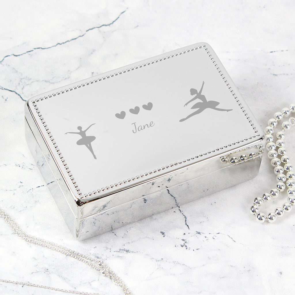 Personalised Ballerina Rectangular Jewellery Box - Buy Trinket, Jewellery & Keepsake Boxes at GiftMasters.co.uk